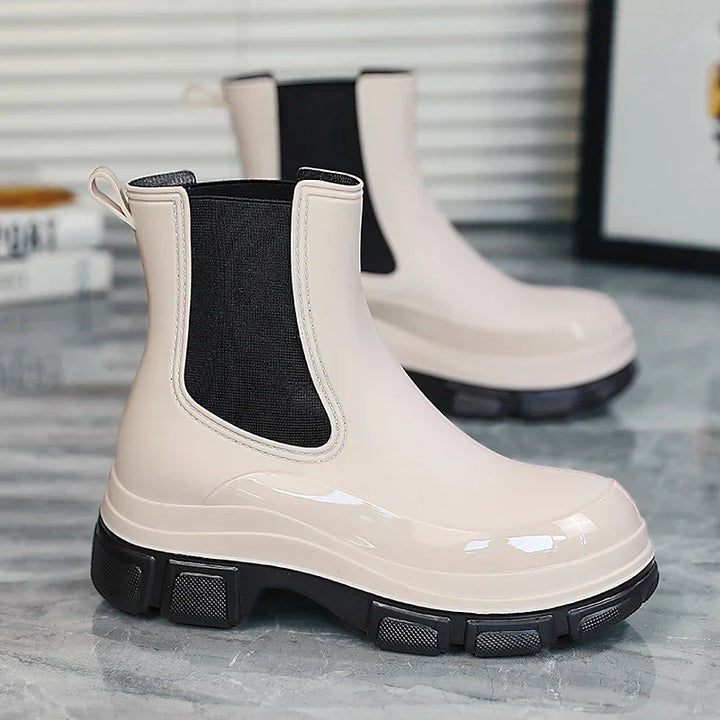 Women's Chelsea Rain Boots with Chunky Platform Sole – Elara