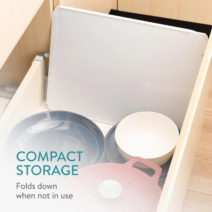 Foldable Stainless Steel Grease Splash Guard 2-Sided Oil Protector – CookShield