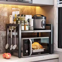 Carbon Steel Retractable Double-Layer Kitchen Shelf – Milo