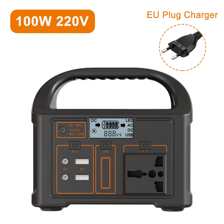 100W 24,000mAh Portable Power Station with LiFePO4 Battery – PowerGo