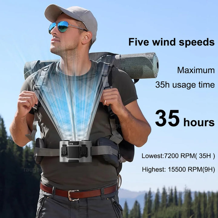 Portable Waist Clip Fan with Dual Air Outlets & 20,000mAh Battery – BreezeMate