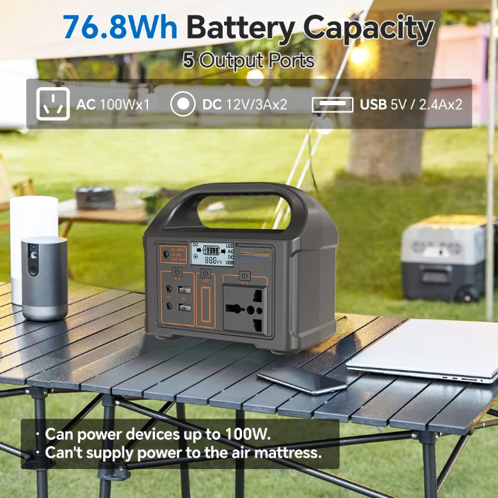 100W 24,000mAh Portable Power Station with LiFePO4 Battery – PowerGo