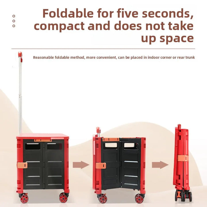 Folding Shopping Trolley with Silent Wheels – EasyCart