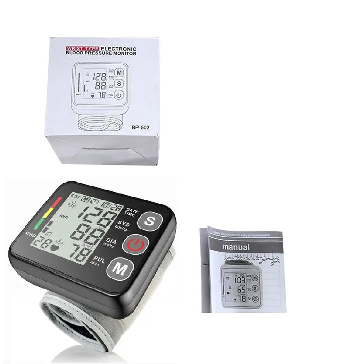 Digital Wrist Blood Pressure Monitor with LCD Display – PulseTrack