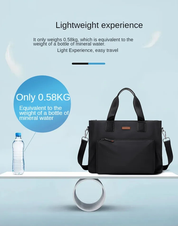 Men’s Canvas Business Laptop Briefcase with Large Capacity