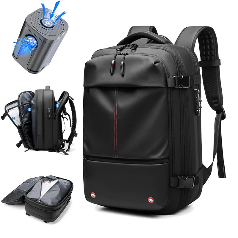 Expandable Waterproof Laptop & Vacuum Compression Travel Backpack