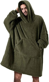 Oversized flannel blanket hoodie for men & women – FleeceHaven