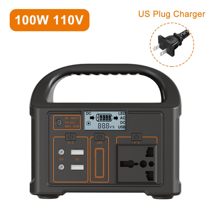 100W 24,000mAh Portable Power Station with LiFePO4 Battery – PowerGo