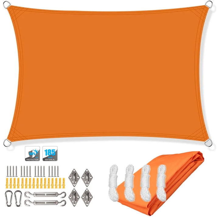 Waterproof Rectangular Sun Shade Sail with UV Protection & Mounting Kits – ShadeGuard