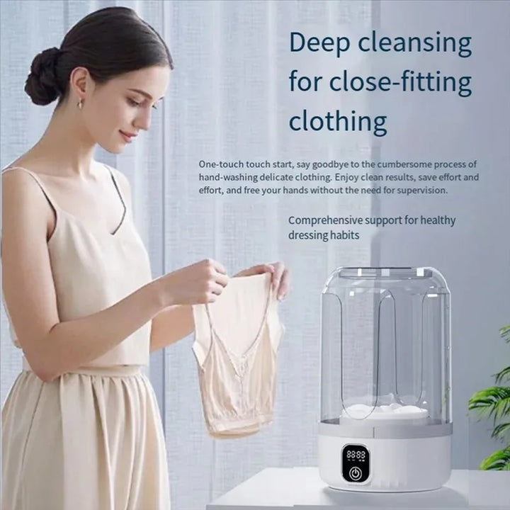 Portable Mini Washing Machine with LED Display for Travel and Small Garments