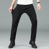 Men's Straight Fit Jeans in Black with Stretch – Milan