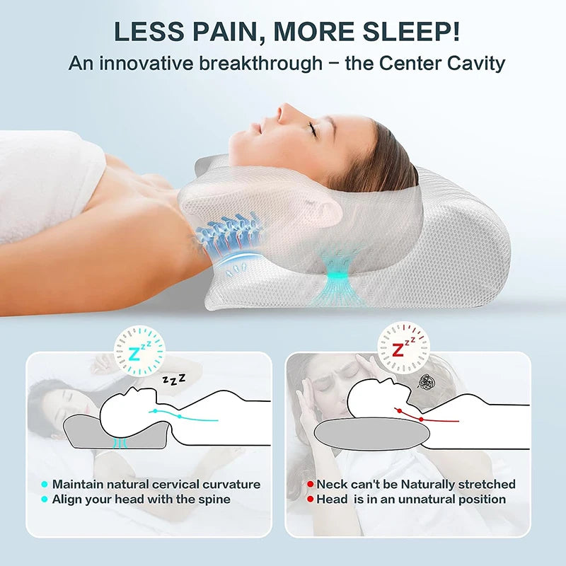 2-in-1 Memory Foam Cervical Pillow with Ergonomic Contour Design – RestAlign
