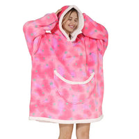 Oversized fleece blanket with hood & pockets – SnugJoy