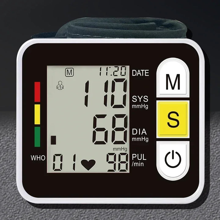 Digital Wrist Blood Pressure Monitor with LCD Display – PulseTrack