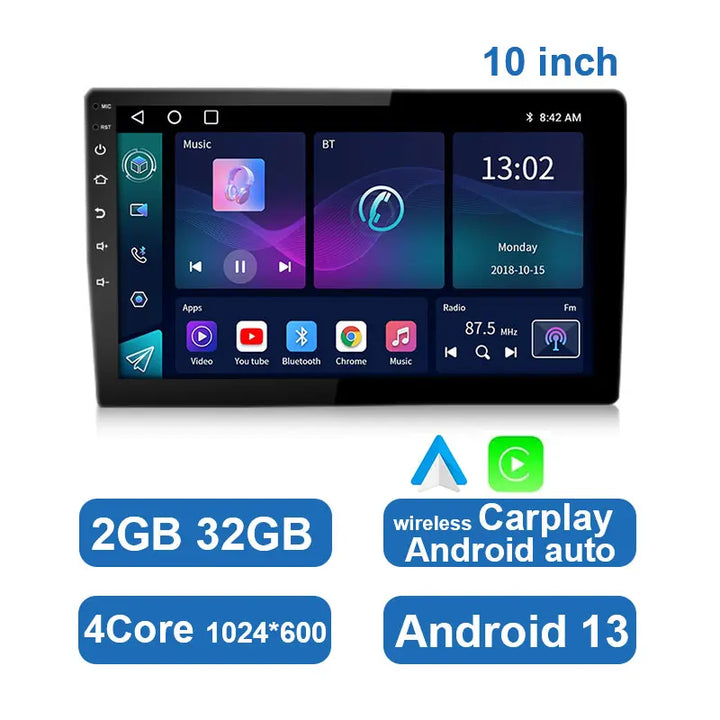 Universal Android Car Stereo with Touchscreen, GPS and Wireless CarPlay