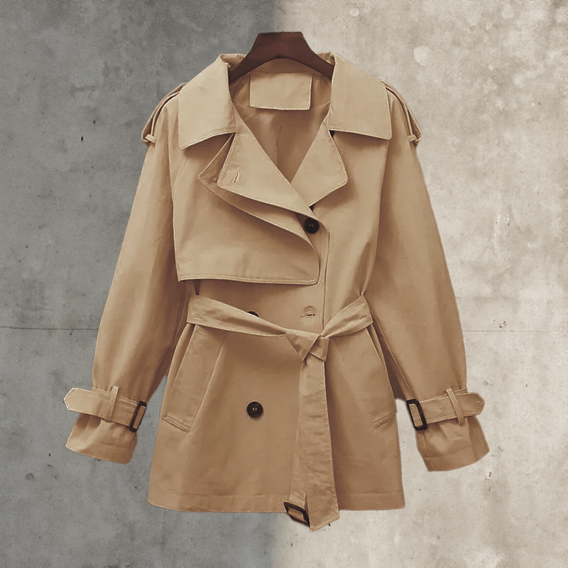 Women’s double-breasted trench coat with belt – Rosemary