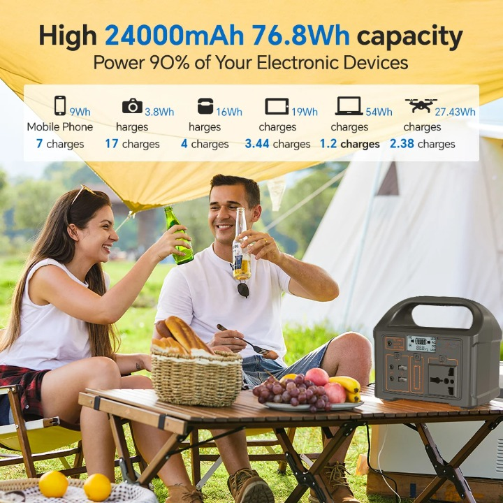 100W 24,000mAh Portable Power Station with LiFePO4 Battery – PowerGo