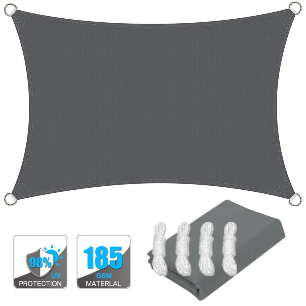 Waterproof Rectangular Sun Shade Sail with UV Protection & Mounting Kits – ShadeGuard