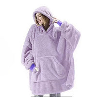 Oversized flannel blanket hoodie for men & women – FleeceHaven