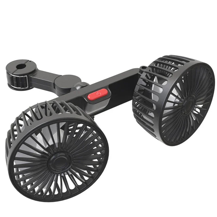 Portable USB Dual-Head Car Fan 360° Rotatable with 3 Speeds – CoolBreeze