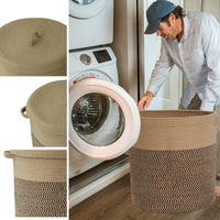 Woven Cotton Laundry & Storage Basket with Lid 60L – Amara