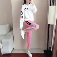 Ladies' tracksuit two-piece set with sweater and trousers – Leona