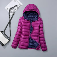 Reversible down jacket with hood – Soraya