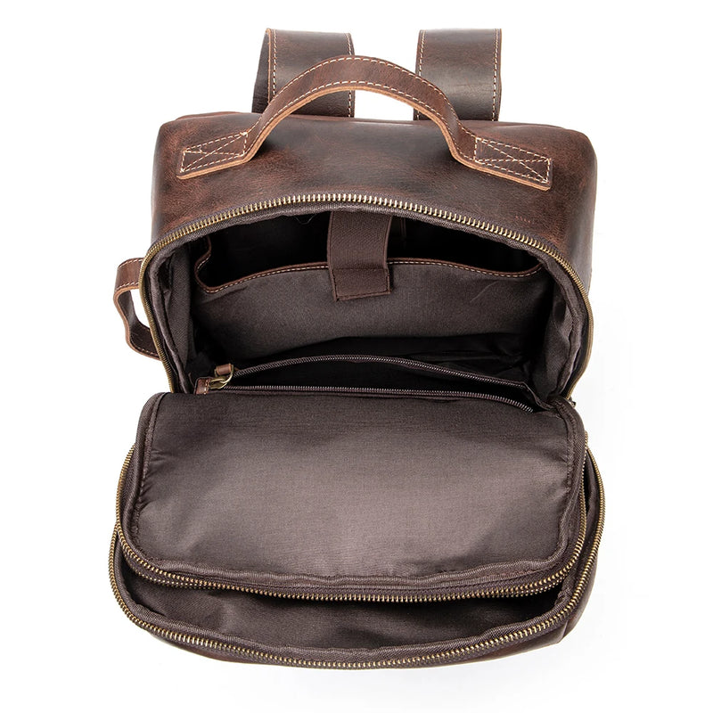 Leather Anti-Theft Laptop & Business Backpack for Men