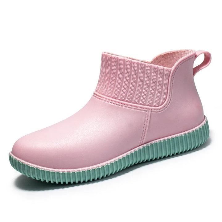 Ladies' waterproof rain ankle boots with knitted shaft & non-slip sole – Liora