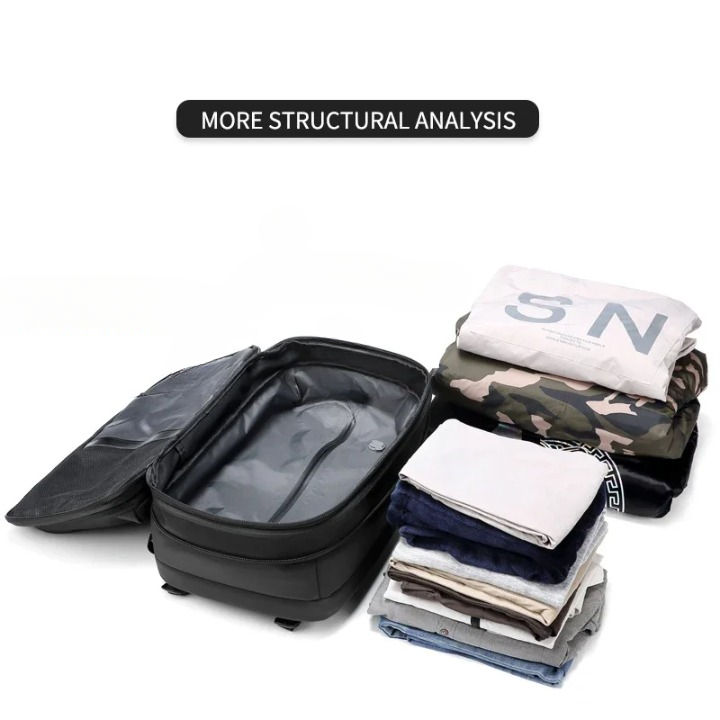 Expandable Waterproof Laptop & Vacuum Compression Travel Backpack