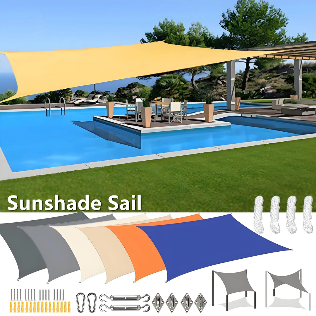 Waterproof Rectangular Sun Shade Sail with UV Protection & Mounting Kits – ShadeGuard