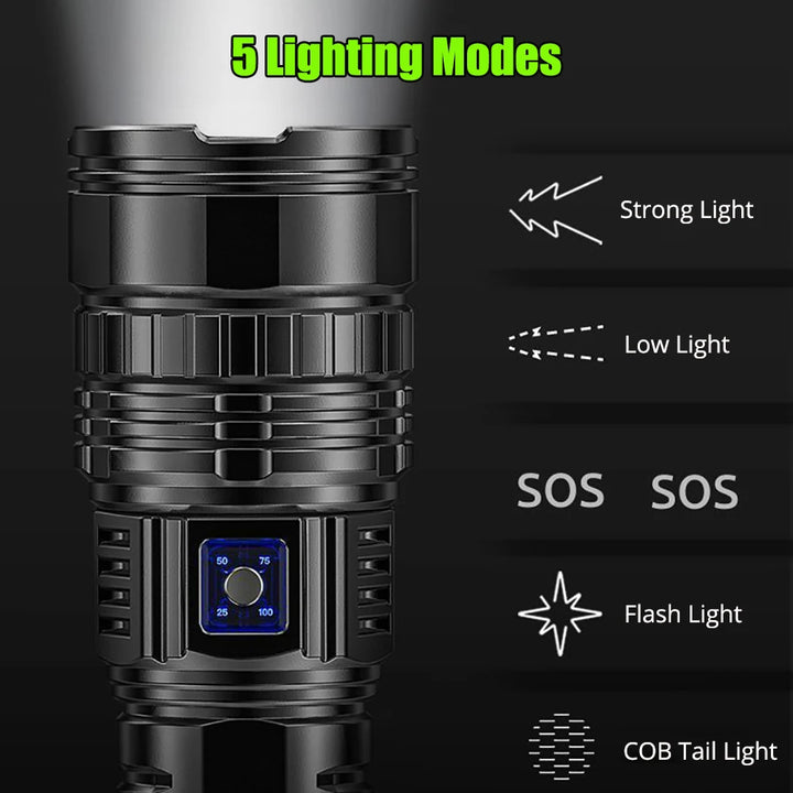 Rechargeable 10000 Lumen LED Torch 1+1 FREE – Striker