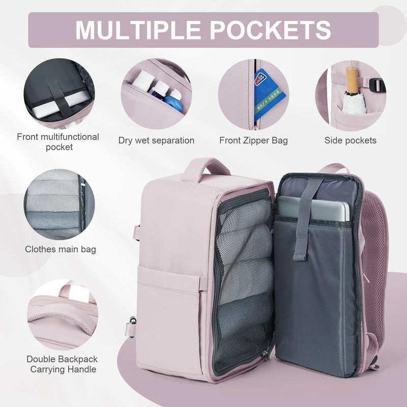 Cabin-Approved Organiser Backpack with 14 Inch Laptop Compartment