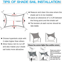 Waterproof Rectangular Sun Shade Sail with UV Protection & Mounting Kits – ShadeGuard
