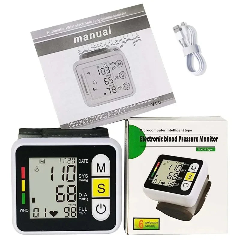 Digital Wrist Blood Pressure Monitor with LCD Display – PulseTrack