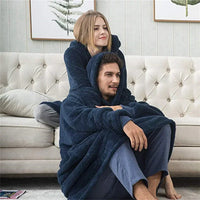 Oversized flannel blanket hoodie for men & women – FleeceHaven