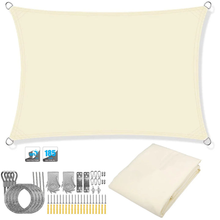 Waterproof Rectangular Sun Shade Sail with UV Protection & Mounting Kits – ShadeGuard