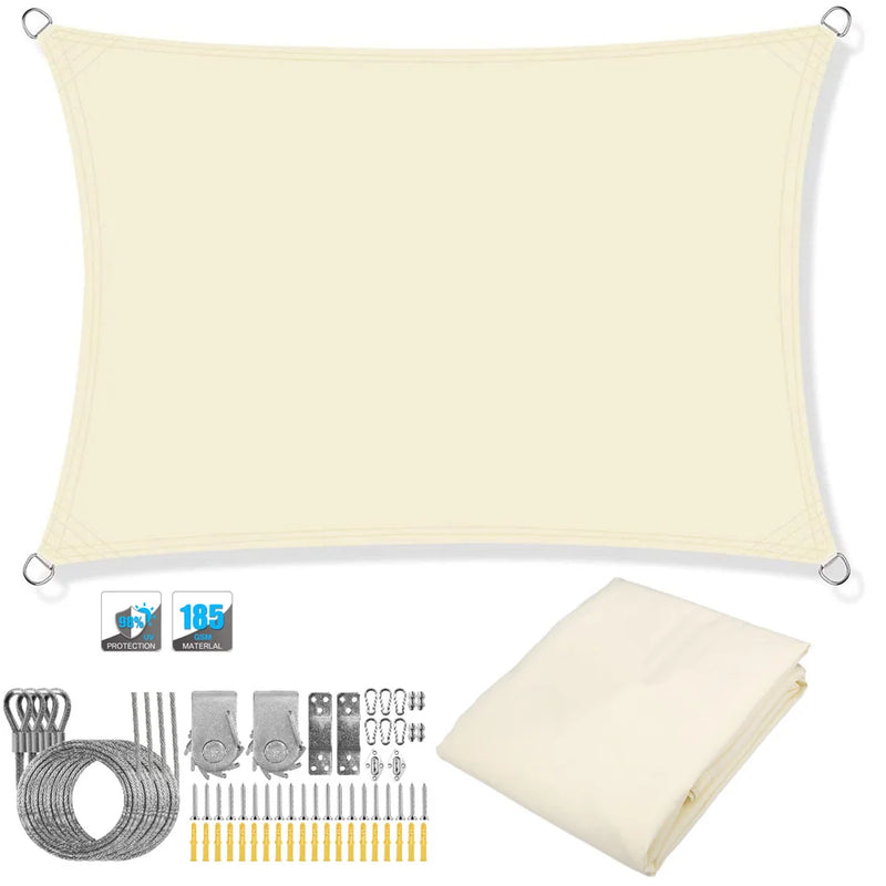 Waterproof Rectangular Sun Shade Sail with UV Protection & Mounting Kits – ShadeGuard