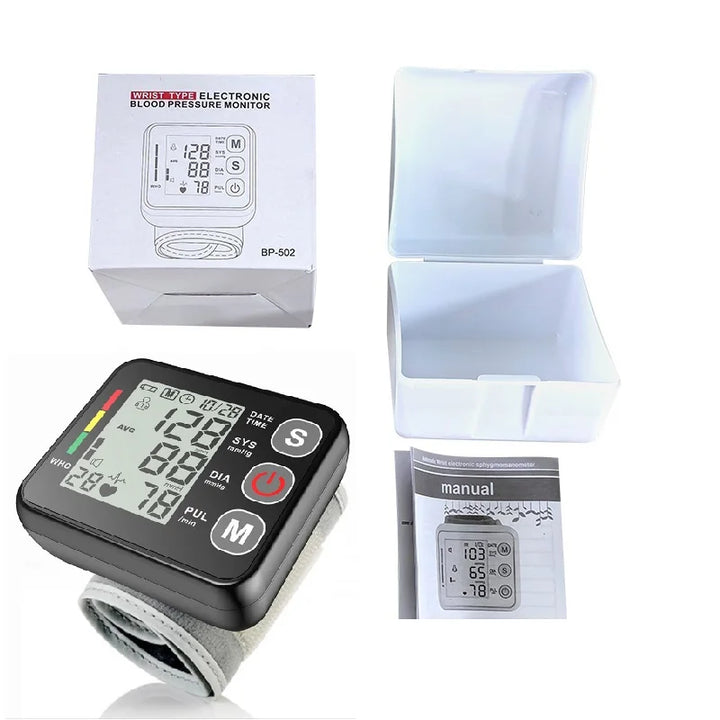 Digital Wrist Blood Pressure Monitor with LCD Display – PulseTrack