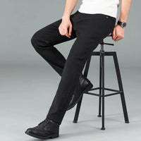 Men's Straight Fit Jeans in Black with Stretch – Milan