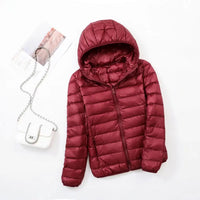 Reversible down jacket with hood – Soraya