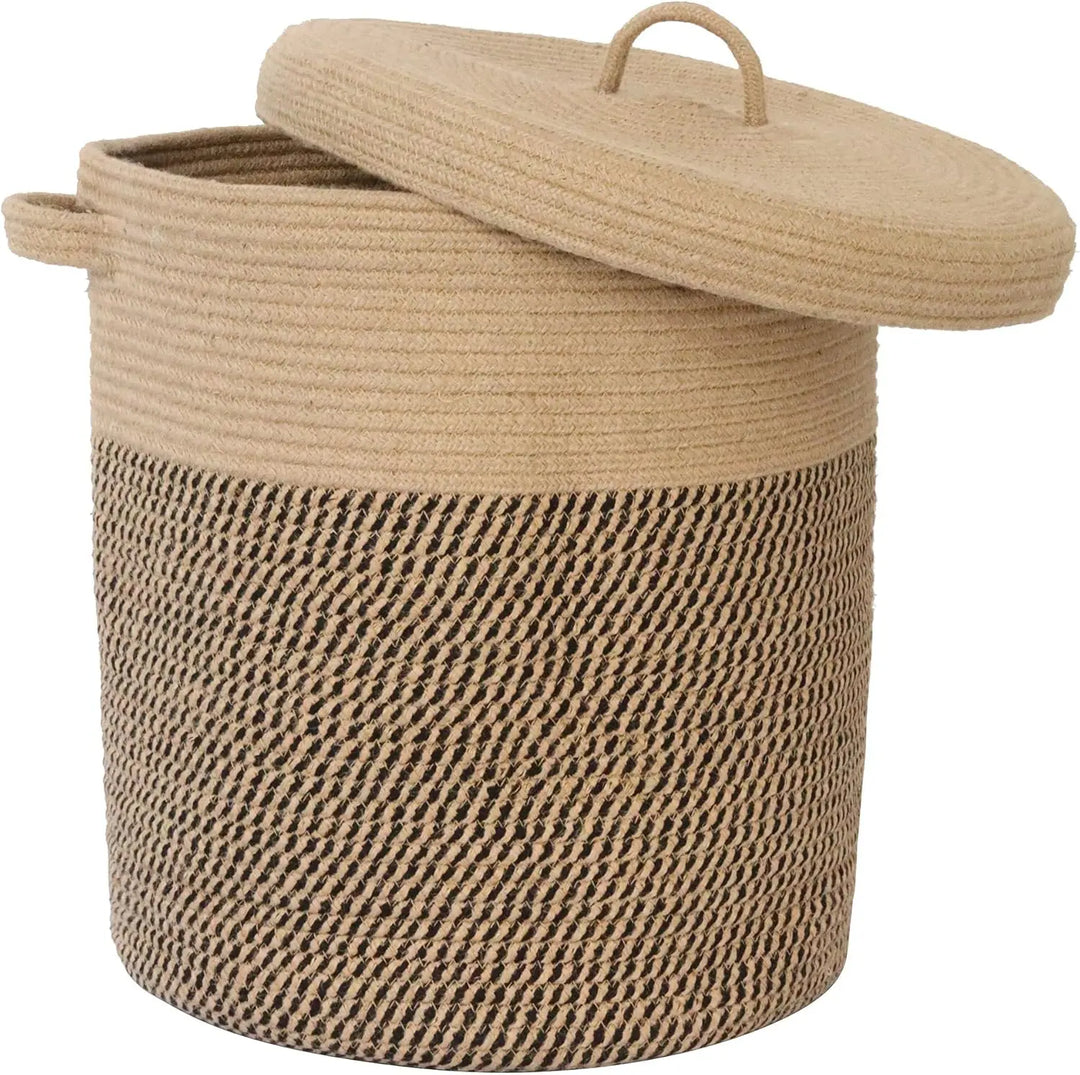 Woven Cotton Laundry & Storage Basket with Lid 60L – Amara