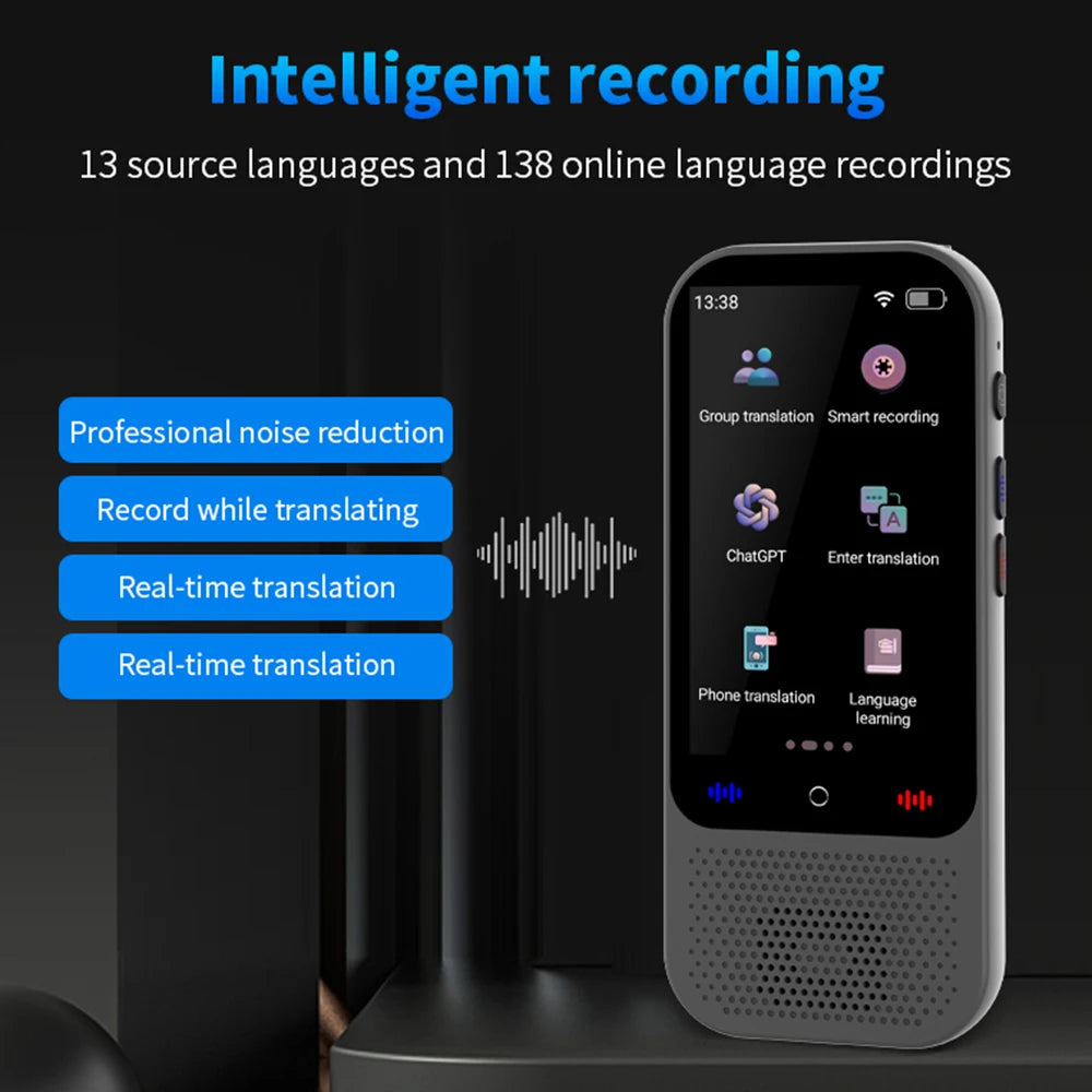 Portable Voice Translator Device with 138 Languages and Offline Support