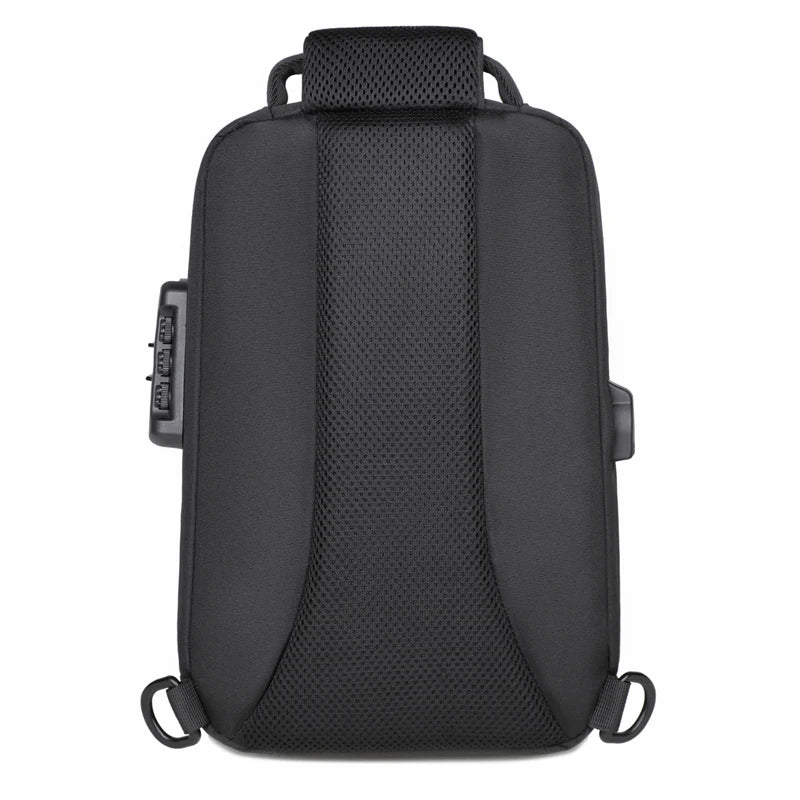 Secure Crossbody Travel Bag with Lock & USB Charging – Men's Shoulder Pack