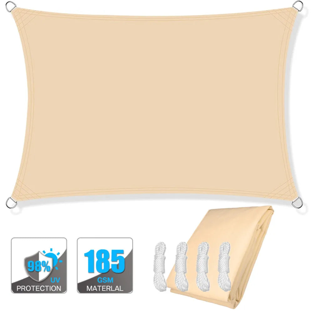 Waterproof Rectangular Sun Shade Sail with UV Protection & Mounting Kits – ShadeGuard