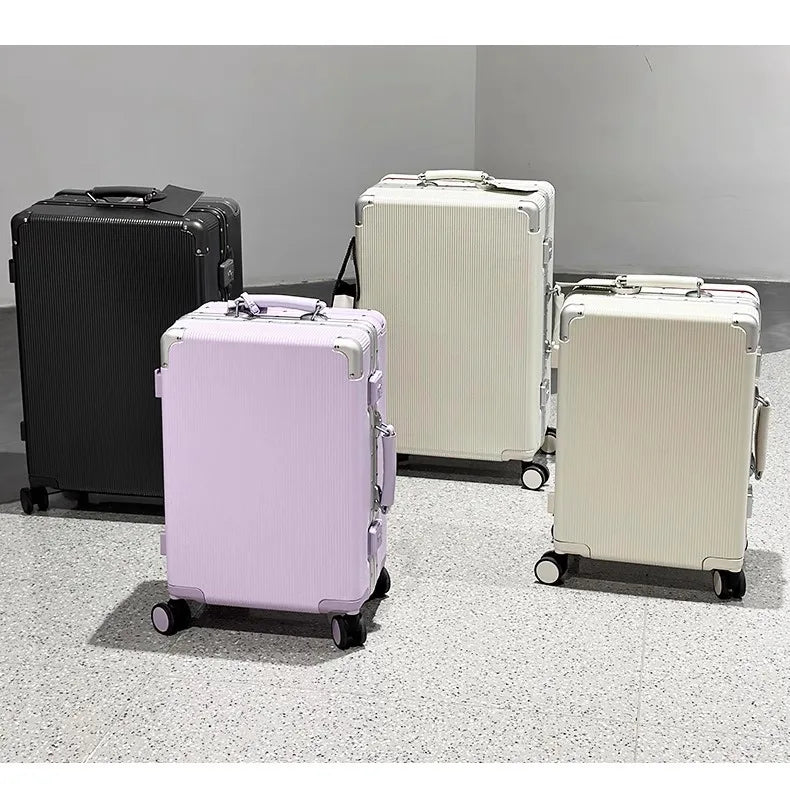 Wide-Handle Aluminium Frame PC Luggage – Lightweight & Durable Travel Case