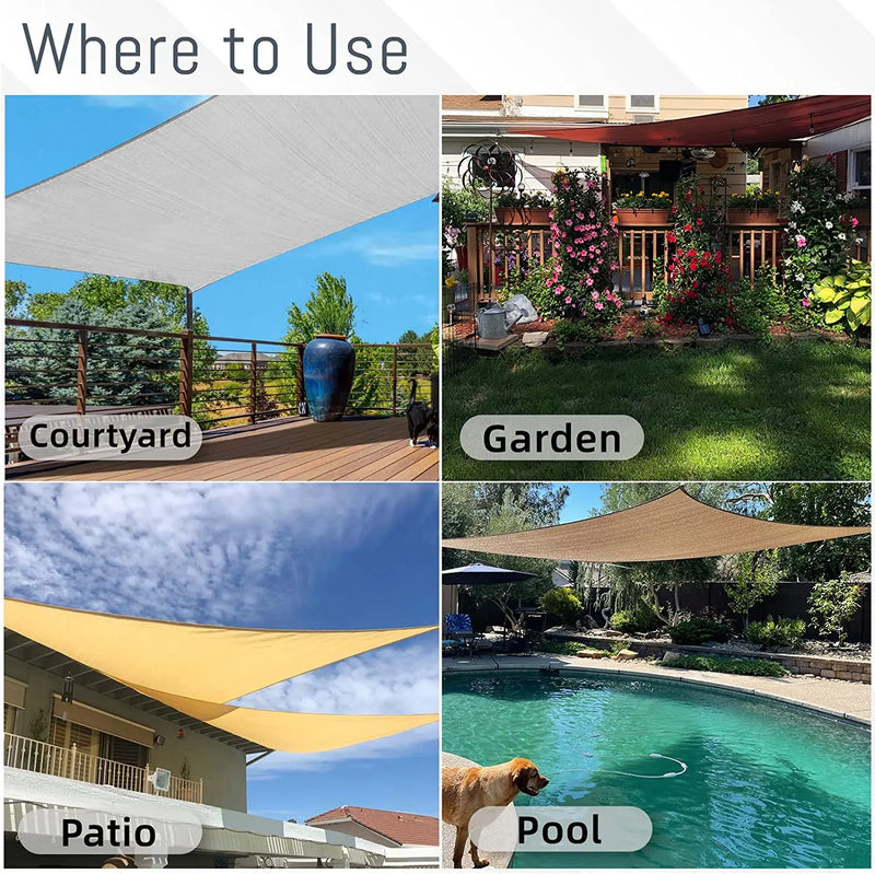 Waterproof Rectangular Sun Shade Sail with UV Protection & Mounting Kits – ShadeGuard