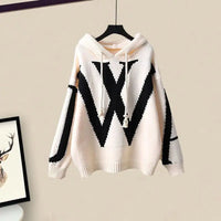 Ladies' Two-Piece Autumn Set with Knitted Sweater and Wide Trousers – Selina