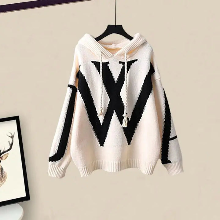Ladies' Two-Piece Autumn Set with Knitted Sweater and Wide Trousers – Selina