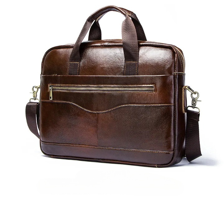 Genuine Leather Business Laptop Shoulder Bag